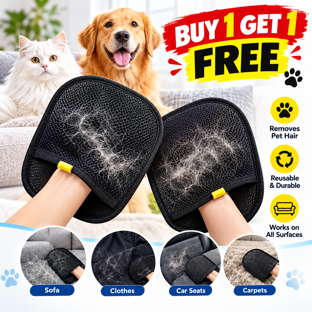 Pet Hair Removal Glove ✨BUY 1 GET 1 FREE🐾